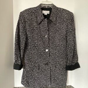 Liz Claiborne Black and White Dot Blazer Size 10